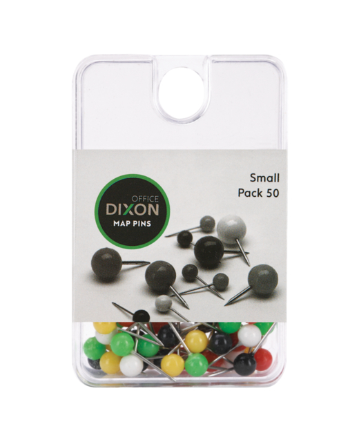 DIXON MAP PINS SMALL ASORTED COLOUR PACK
