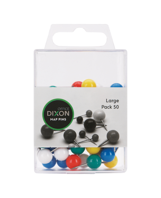 DIXON MAP PINS LARGE ASORTED COLOUR PAC