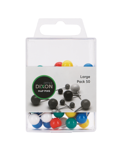 DIXON MAP PINS LARGE ASORTED COLOUR PAC