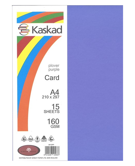 CARD A4 160GSM PLOVER PURPLE KASKAD 250 PACK