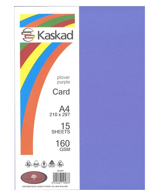 CARD A4 160GSM PLOVER PURPLE KASKAD 250 PACK