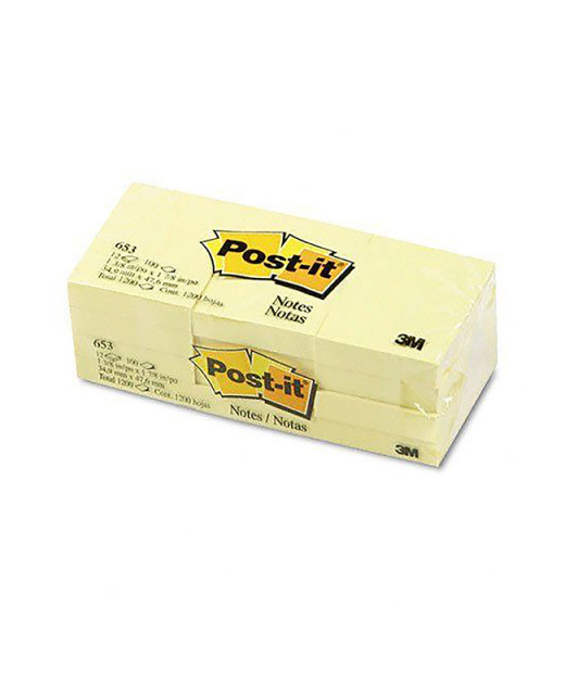 POST IT STICKY NOTES 3M 653 YELLOW 53x48MM 12PK