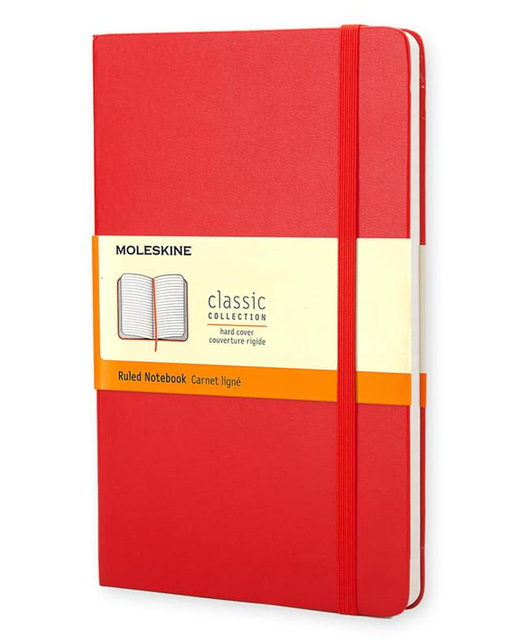 MOLESKINE CLASSIC NOTEBOOK RULED LARGE HARDBACK RED