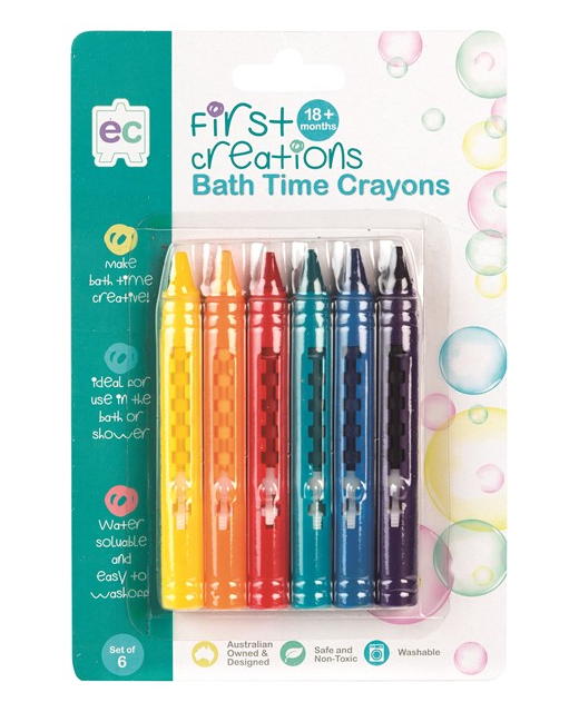 EC FIRST CREATIONS BATH TIME CRAYONS SET 6