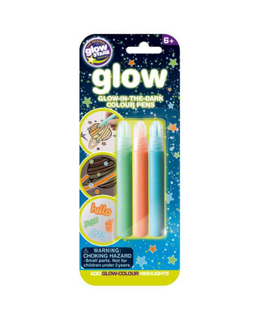 GLOW IN THE DARK COLOUR PENS PACK OF 3
