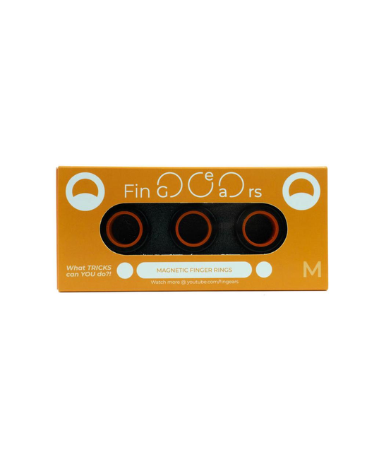 FinGears Magnetic Finger Ring (Black/Orange) - Medium