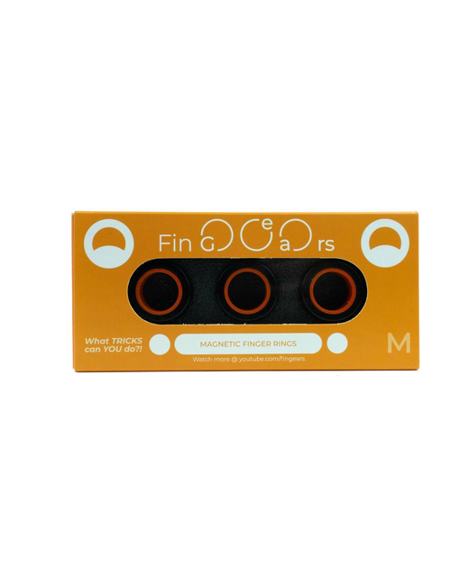 FinGears Magnetic Finger Ring (Black/Orange) - Medium