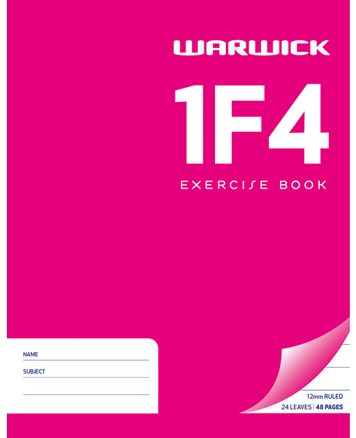 EXERCISE BOOK WARWICK 1F4 12MM 24LF