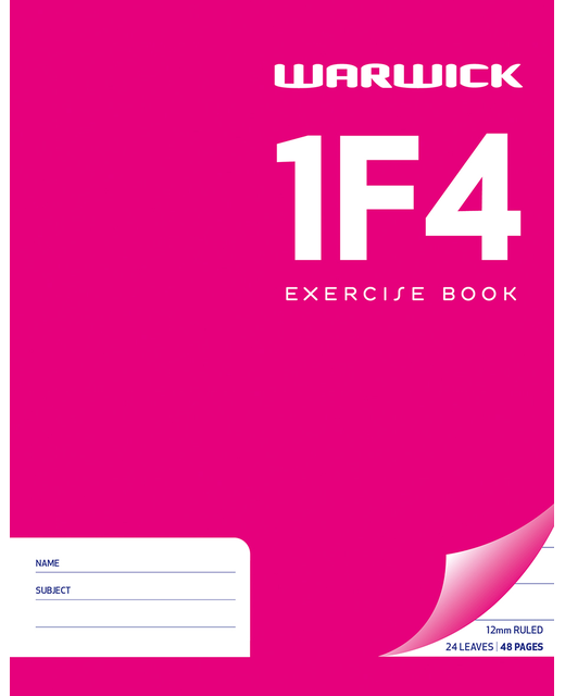 EXERCISE BOOK WARWICK 1F4 12MM 24LF