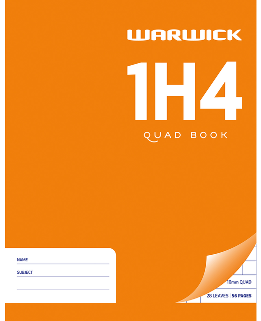 EXERCISE BOOK WARWICK 1H4 10MM QUAD 28LF