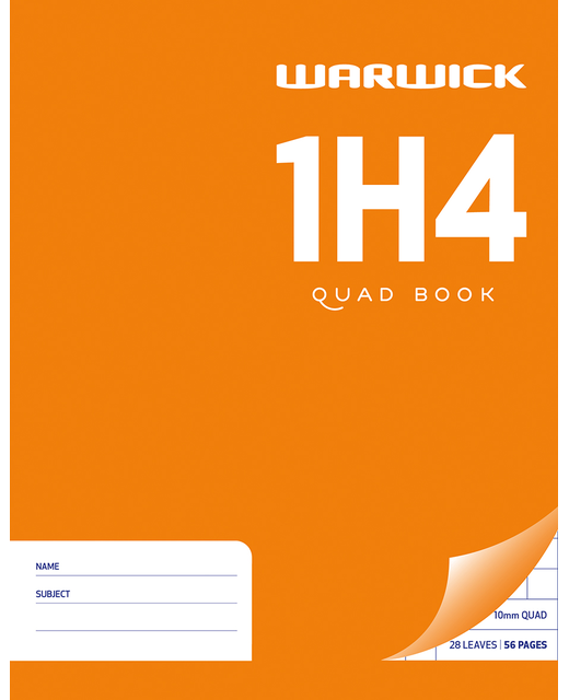 EXERCISE BOOK WARWICK 1H4 10MM QUAD 28LF