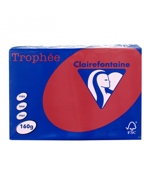 TROPHEE A4 PAPER 160 GSM BRIGHT RED 250PK