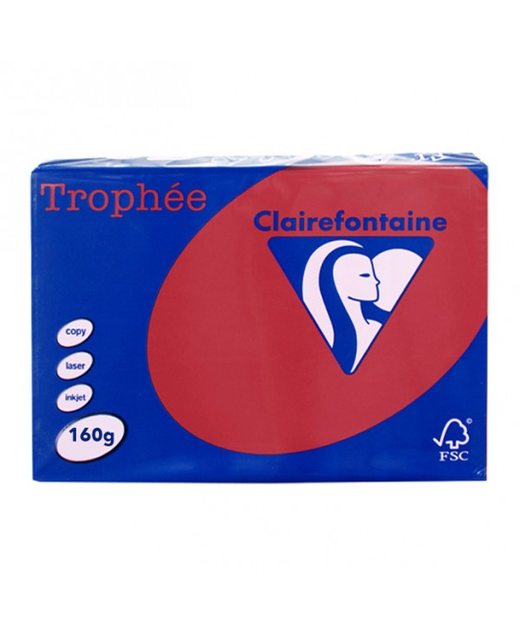 TROPHEE A4 PAPER 160 GSM BRIGHT RED 250PK