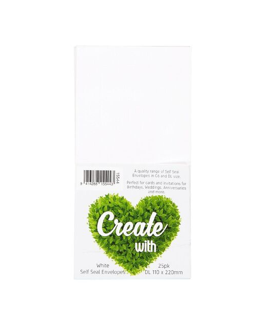 ENVELOPES DLE WHITE 25PK