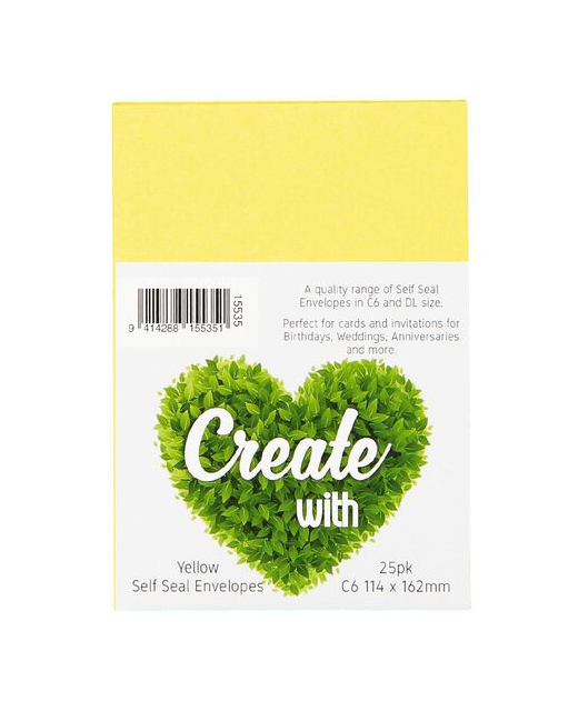 ENVELOPES YELLOW C6 PK25