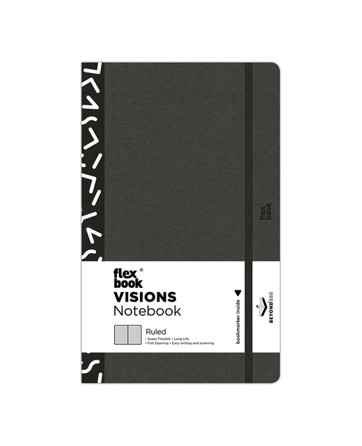 FLEXBOOK VISIONS NOTEBOOK MEDIUM RULED BLACK/WHITE