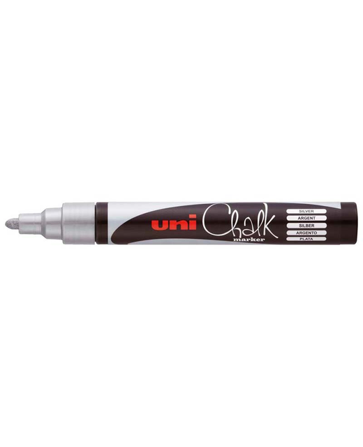 UNI CHALK MARKER 1.8-2.5MM BULLET TIP SILVER