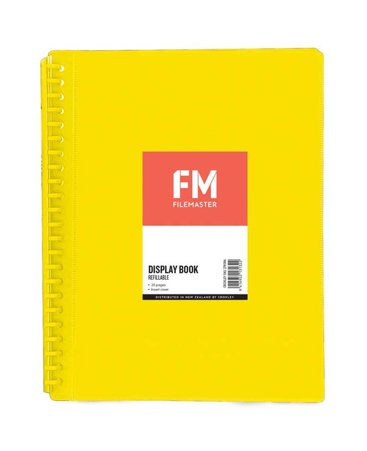 Display Book Fm Book Yellow Insert Cover 20 Pocket Refillable