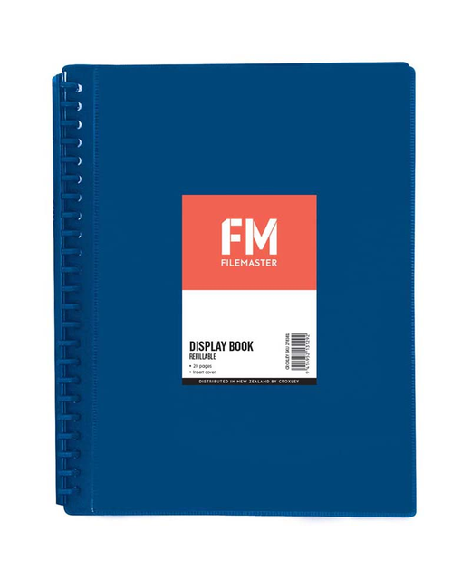 Display Book Refillable Fm Insert Cover 20 Pages Blue