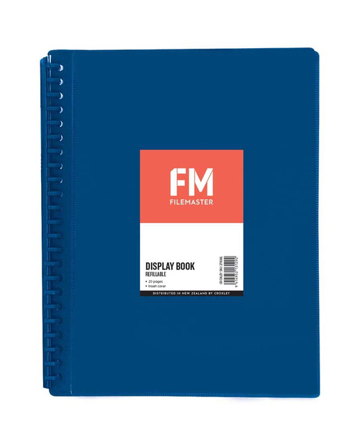 Display Book Refillable Fm Insert Cover 20 Pages Blue