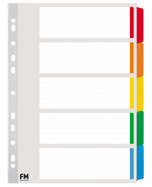 Indices Fm A4 Reinforced 5 Tab Colour