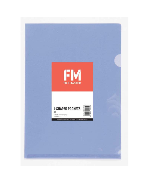 L Shape Pockets Fm A4 Purple Pack 12