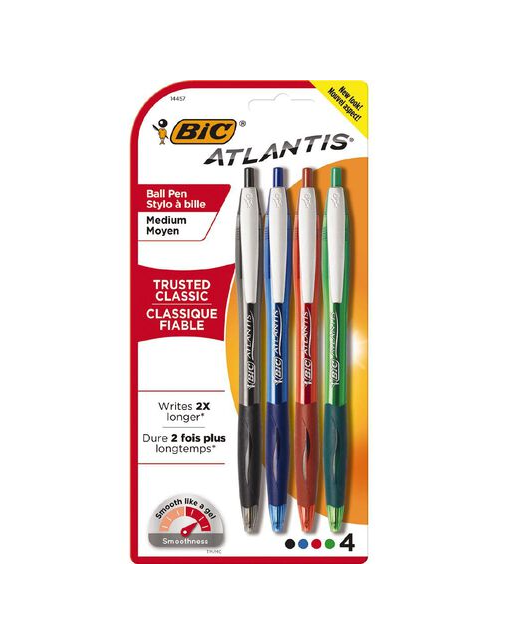 Pen Bic Atlantis Assorted 4Pack