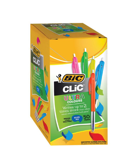  BIC CLIC MED PEN BLUE BOX OF 50