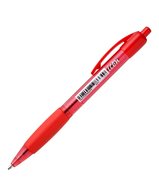 PEN ICON RED BALLPOINT WITH GRIP SINGLE