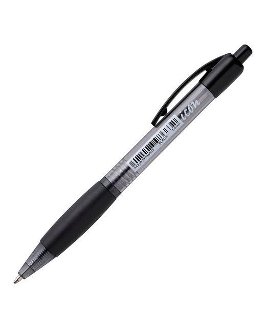 PEN ICON BLACK BALLPOINT RETRACTABLE WITH GRIP SINGLE