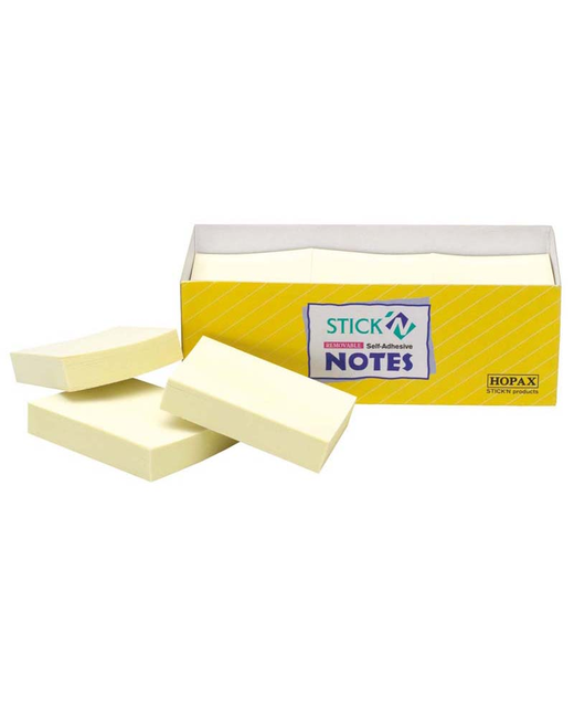 Stick’n Note Yellow 38x50mm 100 Sheet Pad Pack 12