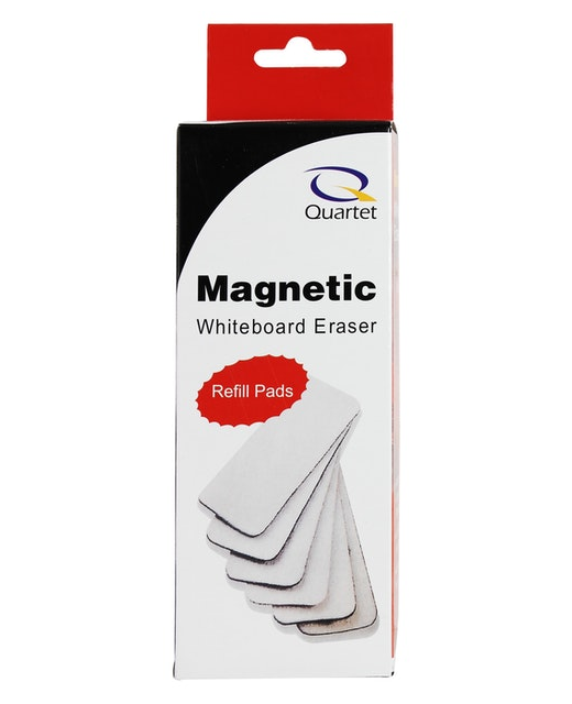 Quartet Magnetic Whiteboard Eraser Refill Pads 6 Pack