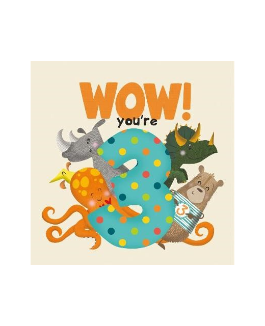 BIRTHDAY BOOK WOW YOU'RE THREE