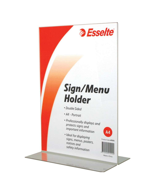 SIGN N MENU HOLDER ESSELTE 2 SIDED PORT A4