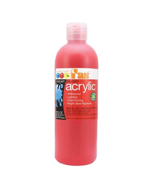 FAS STUDENT ARCYLIC PAINT 500ML WARM RED