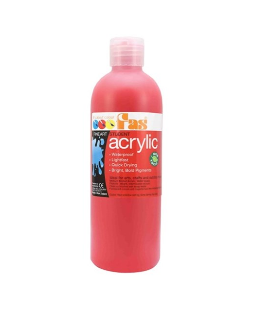 FAS STUDENT ARCYLIC PAINT 500ML WARM RED