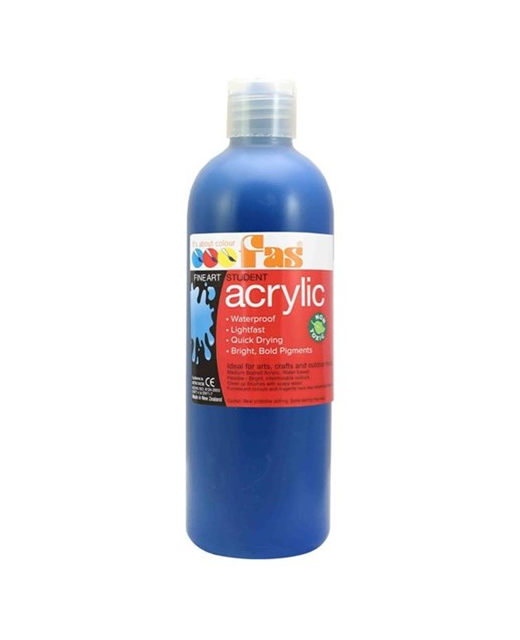 FAS STUDENT ARCYLIC PAINT 500ML COOL BLUE