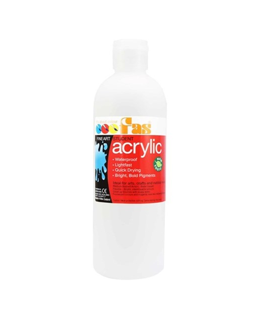 FAS STUDENT ARCYLIC 500ML WHITE