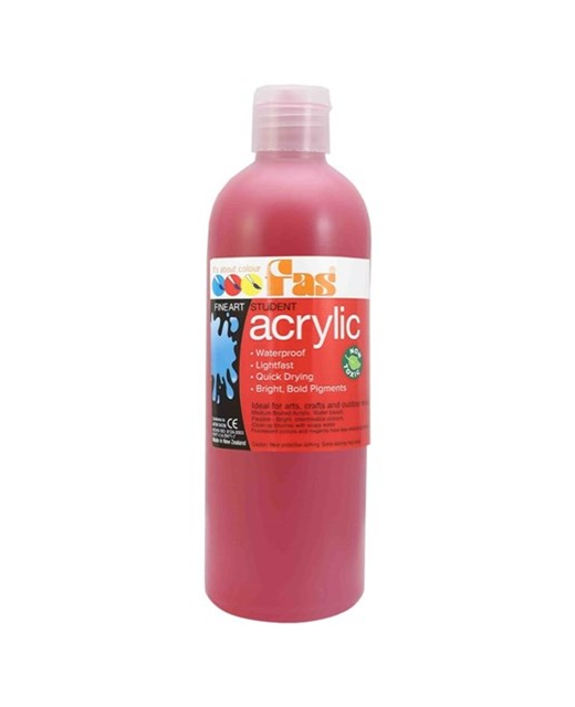 FAS STUDENT ARCYLIC PAINT 500ML COOL RED