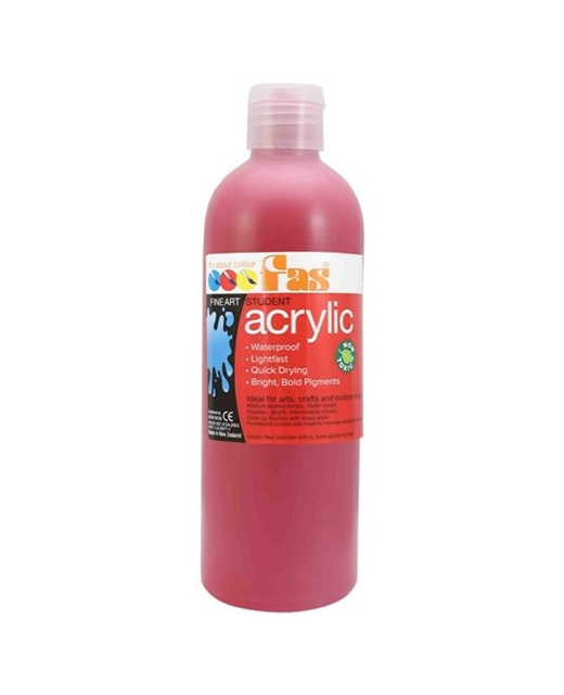 FAS STUDENT ARCYLIC PAINT 500ML COOL RED