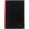 NOTEBOOK MILFORD A6 INDEXED RED & BLACK 100LF