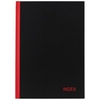 NOTEBOOK MILFORD A5 INDEXED 100LF RED BLACK