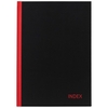 NOTEBOOK MILFORD A4 INDEXED 100LF RED BLACK